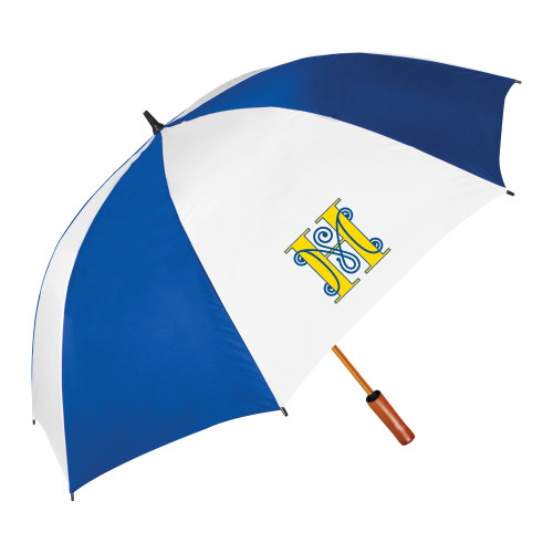  64 Inch Royal/White Umbrella - MHS Logo