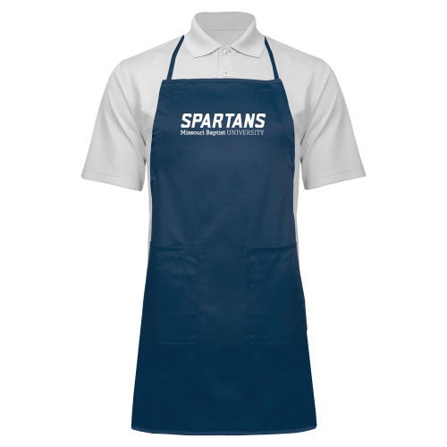  Full Length Navy Apron - Wordmark