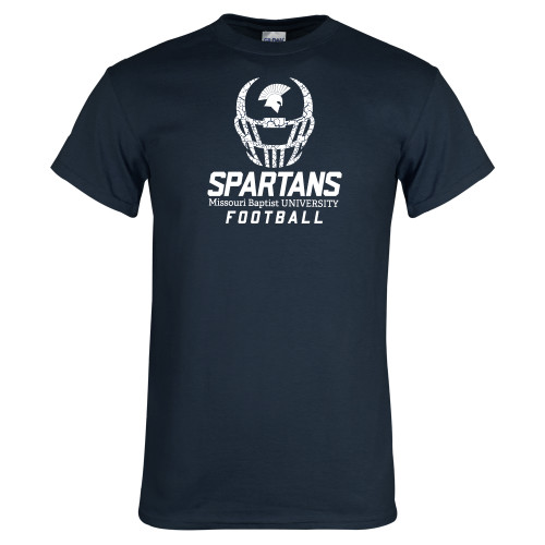  Navy T Shirt - Football Cracked Helmet