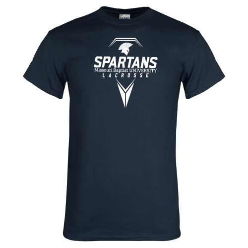  Navy T Shirt - Geometric Lacrosse Stick