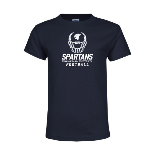  Youth Navy T Shirt - Football Cracked Helmet