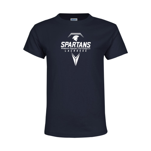  Youth Navy T Shirt - Geometric Lacrosse Stick