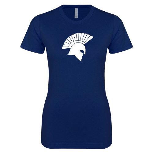  Next Level Womens Navy Boyfriend Tee - Spartan Icon