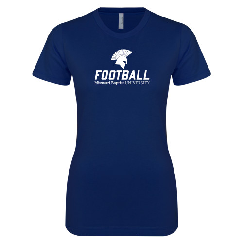  Next Level Womens Navy Boyfriend Tee - Football