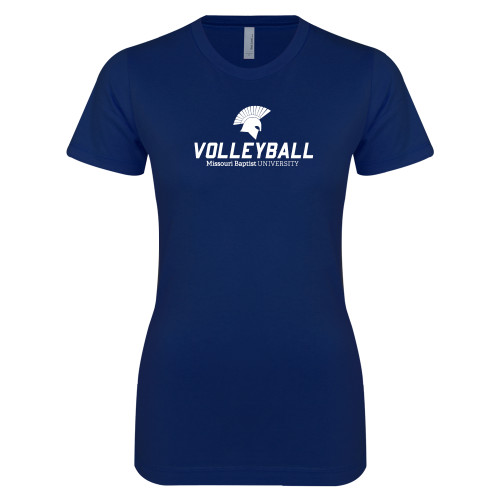  Next Level Womens Navy Boyfriend Tee - Volleyball