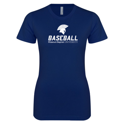  Next Level Womens Navy Boyfriend Tee - Baseball