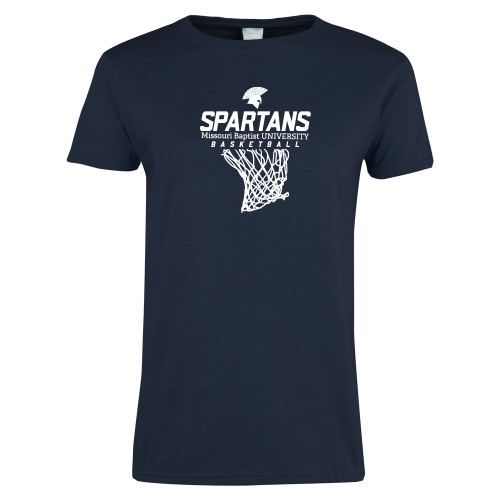  Womens Short Sleeve Navy Tee - Basketball Net