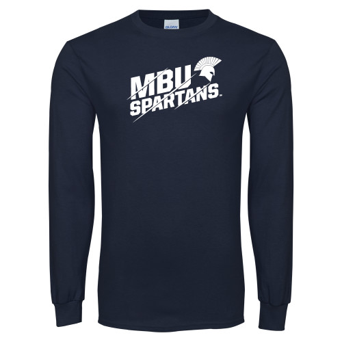  Navy Long Sleeve T-Shirt - MBU Spartans Slashes