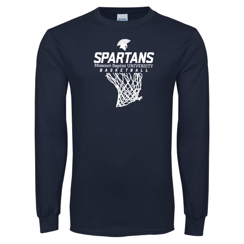  Navy Long Sleeve T-Shirt - Basketball Net