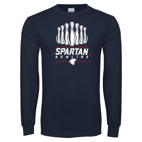 Navy Long Sleeve T-Shirt - Spartans Bowling