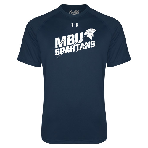  Under Armour Navy Tech Tee - MBU Spartans Slashes
