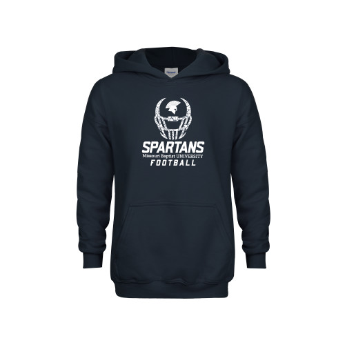  Youth Navy Fleece Hoodie - Football Cracked Helmet