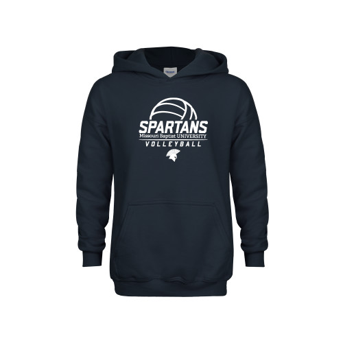  Youth Navy Fleece Hoodie - Volleyball Stacked