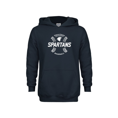  Youth Navy Fleece Hoodie - Baseball Seams