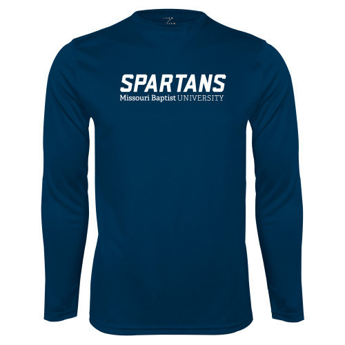  Navy Performance Long Sleeve Shirt - Wordmark