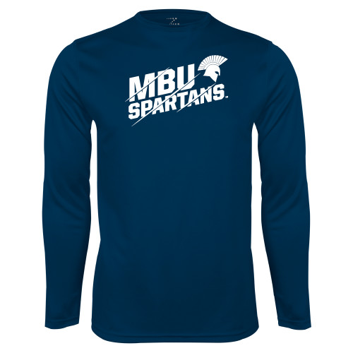  Navy Performance Long Sleeve Shirt - MBU Spartans Slashes