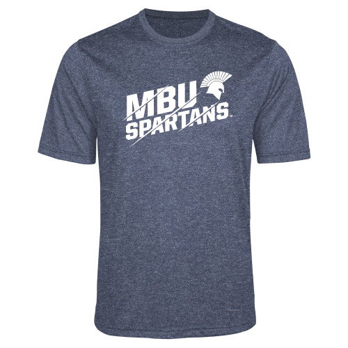  Navy Heather Performance Contender Tee - MBU Spartans Slashes