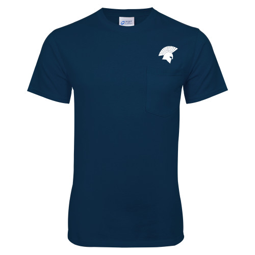  Navy T-Shirt w/Pocket - Spartan Icon