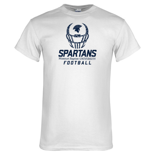  White T Shirt - Football Cracked Helmet