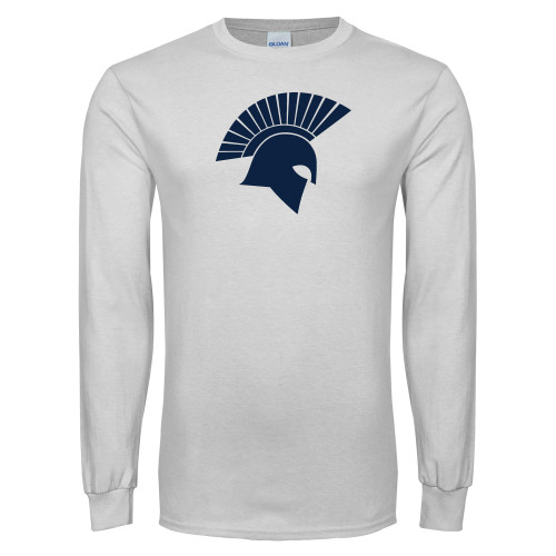  White Long Sleeve T Shirt - Spartan Icon