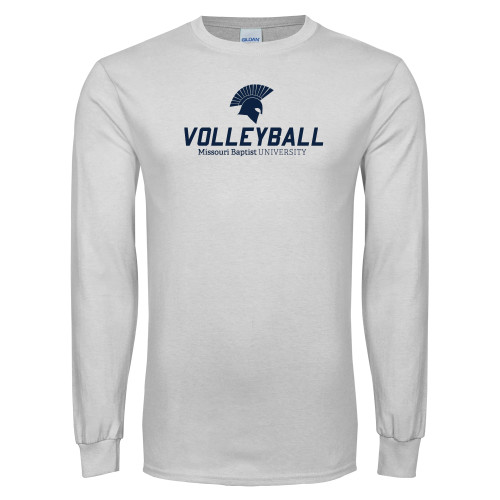  White Long Sleeve T Shirt - Volleyball