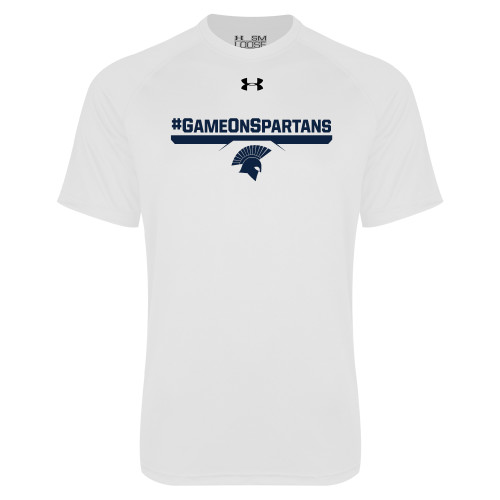  Under Armour White Tech Tee - #GAMEONSPARTANS