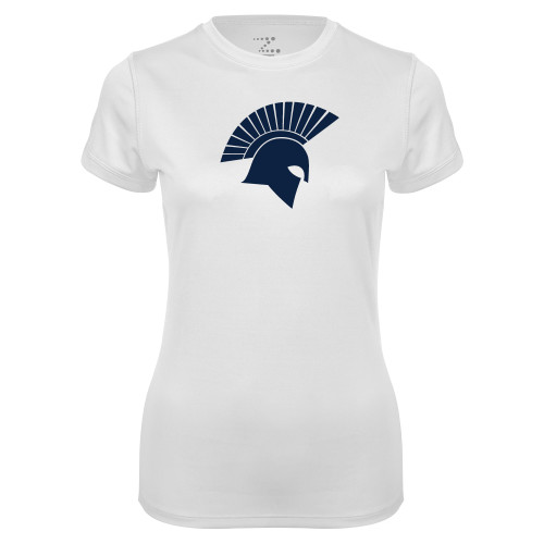  Womens White Performance Tee - Spartan Icon