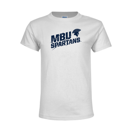  Youth White T Shirt - MBU Spartans Slashes
