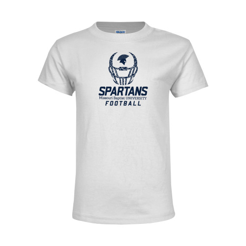  Youth White T Shirt - Football Cracked Helmet