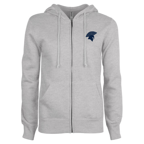  ENZA Womens Grey Fleece Full Zip Hoodie - Spartan Icon