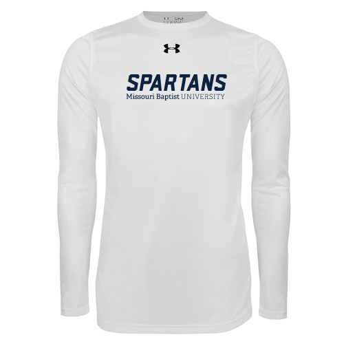  Under Armour White Long Sleeve Tech Tee - Wordmark