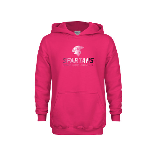  Youth Hot Pink Fleece Hoodie - Primary Mark  Foil