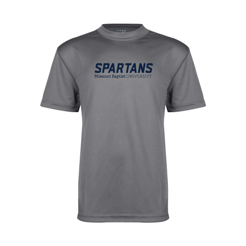 Youth Performance Grey Concrete Tee - Wordmark