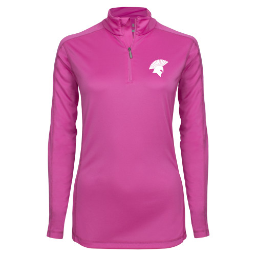  Syntrel Womens Raspberry Interlock 1/4 Zip - Spartan Icon