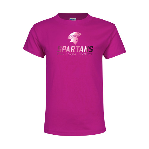  Youth Hot Pink T Shirt - Primary Mark  Foil