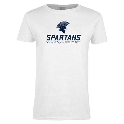  Womens White Short Sleeve Tee - Primary Mark Distressed