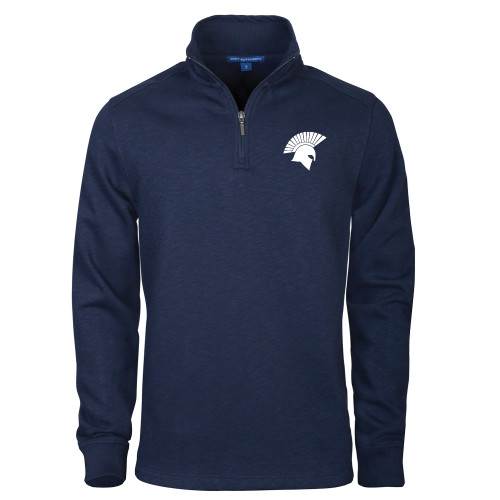  Navy Slub Fleece 1/4 Zip Pullover - Spartan Icon