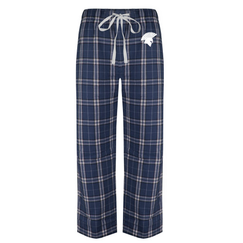  Navy/White Flannel Pajama Pant - Spartan Icon