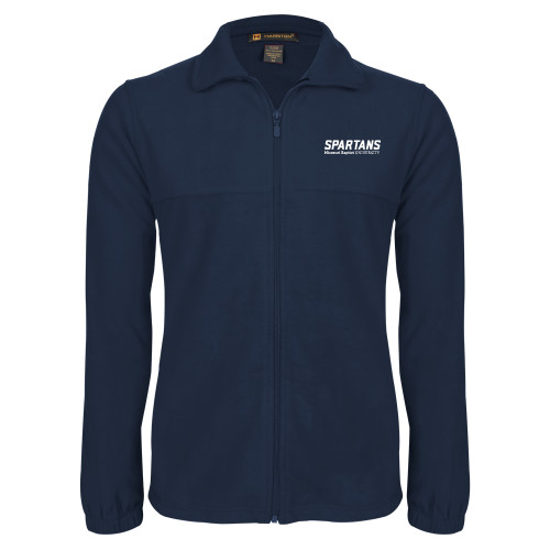  Navy Fleece Full Zip  Jacket - Wordmark