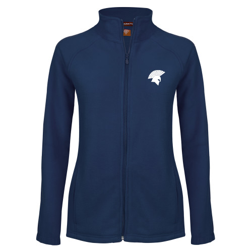  Womens Navy Fleece Full Zip Jacket - Spartan Icon