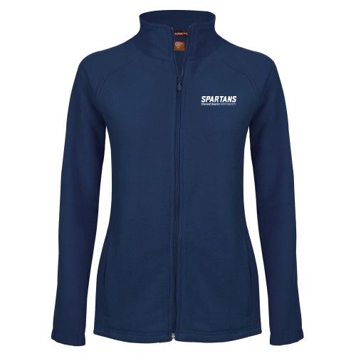  Womens Navy Fleece Full Zip Jacket - Wordmark