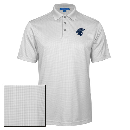  White Performance Fine Jacquard Polo - Spartan Icon