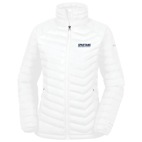  Columbia Womens White Powder Lite Jacket - Wordmark