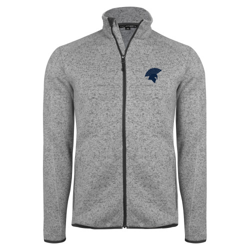  Grey Heather Sweater Fleece Jacket - Spartan Icon