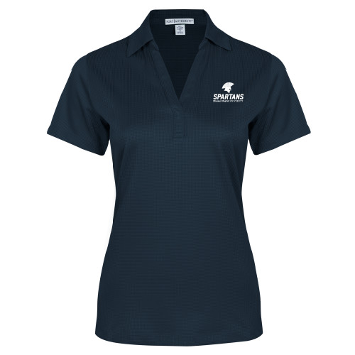  Womens Navy Performance Fine Jacquard Polo - Primary Mark