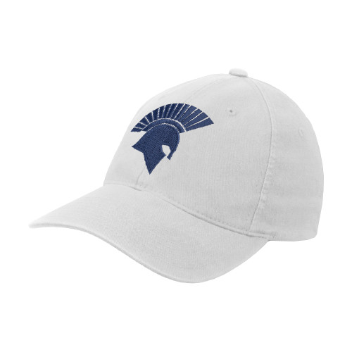  White Flexfit Structured Low Profile Hat - Spartan Icon