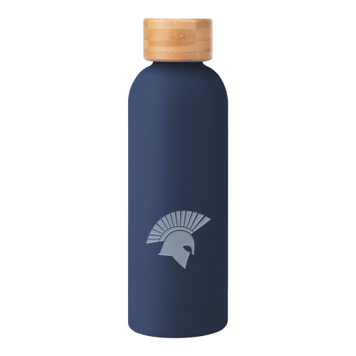  Blair Navy Stainless Steel Bottle w/ Bamboo Lid 17 oz - Spartan Icon Engraved