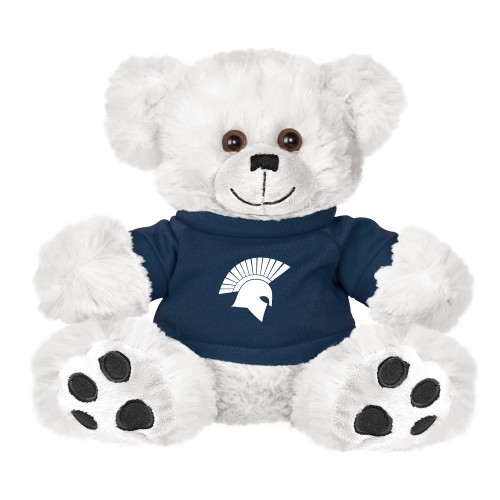  Plush Big Paw 8 1/2 inch White Bear w/Navy Shirt - Spartan Icon