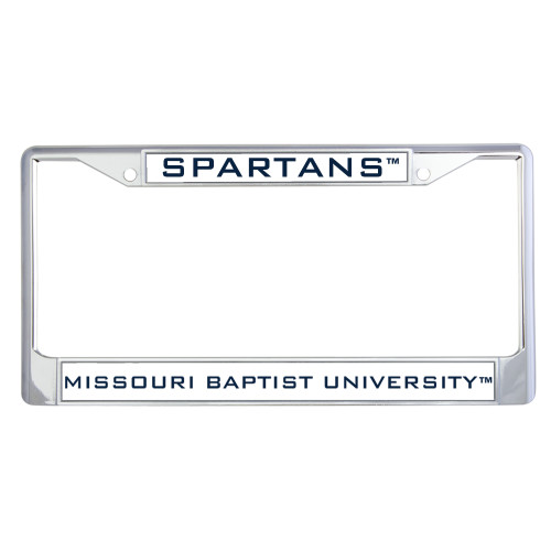  Metal License Plate Frame in Chrome - Spartans