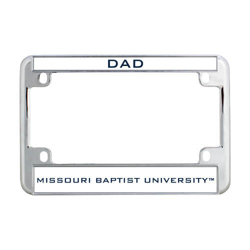  Metal Motorcycle License Plate Frame in Chrome - Dad
